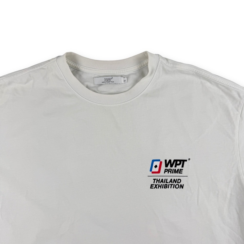 Original WPT World Poker Tour T-Shirt Mens‎ L White Thailand Exhibition Elephant - Picture 2 of 12